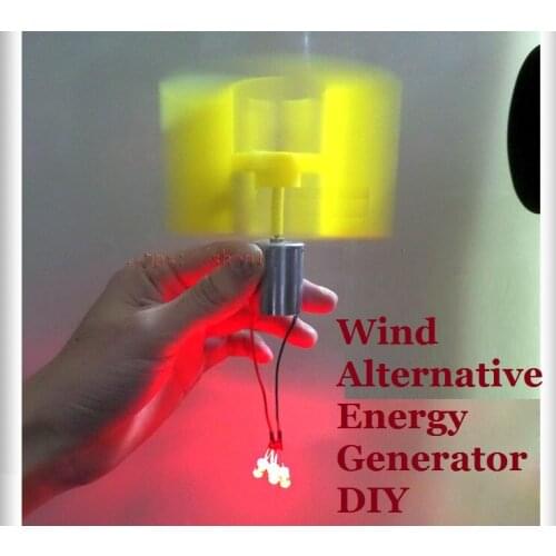 2PCS Miniature Vertical Axis Wind Alternative Energy Generator DIY Technology Making Physical Power Principle