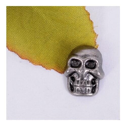 50X Sets 15x12mm Silver Tone Skull Spike Rivet Studs Spots Leathercraft conchos