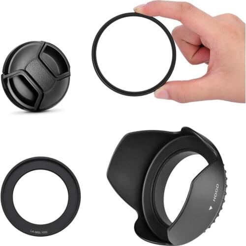 58mm UV Filter & Lens hood Cap Adapter ring for Fujifilm S8200 S8300 S8400W S8500 S9200 S9400W S9800 S9900W SL1000 Camera