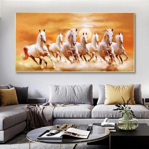 Running Horses Animals Canvas Paintings on the Wall Art Posters And Prints Sunset Landscape Canvas Art Pictures Wall Decor