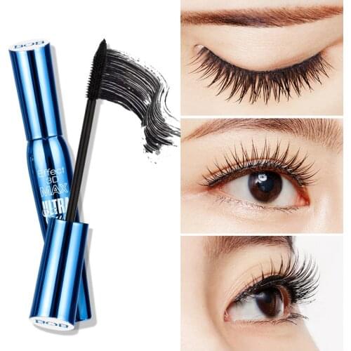 BOB 3D Fiber Lashes Mascara Makeup Ink Gel Natural Fibers Waterproof Lengthening Curling Eyelash Mascara Eye Cosmetic TSLM1