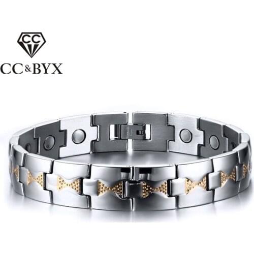 CC Simple Bracelets For Men Health Care Magnets Bangle Mens Bracelet Adjustable Length Stainless Steel Jewelry Bijoux SBRM-018