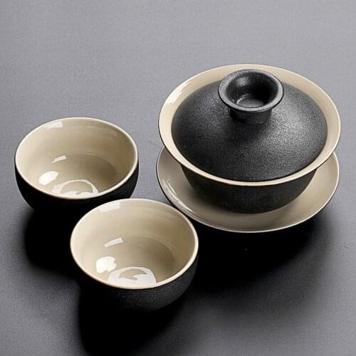 Tea Set Black Crockery Ceramic Teapot Kettles Tea Cups Porcelain Chinese Kung Fu Tea Set Drinkware