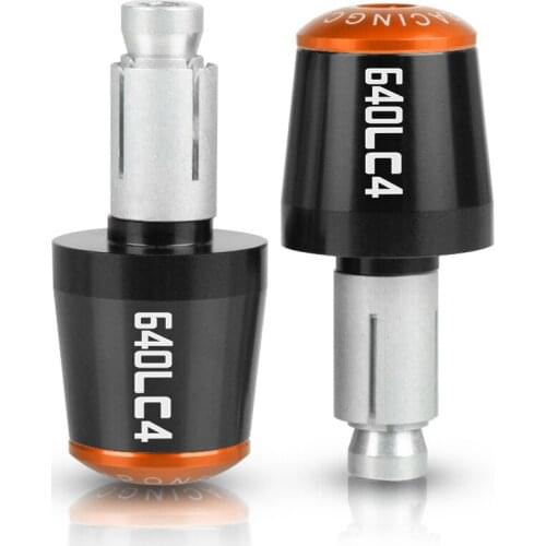 FOR 640 LC4 2003 2004 2005 2006 CNC Billet Aluminum Motocross handle bar grips ends Motorbike handlebar Ends With LOGO