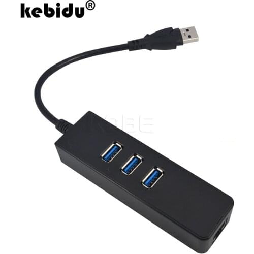 Kebidu 3 Ports USB 3.0 Hub To RJ45 Gigabit Ethernet LAN Wired Network Adapter 10/100/1000 Mbps For Windows Mac wholesale