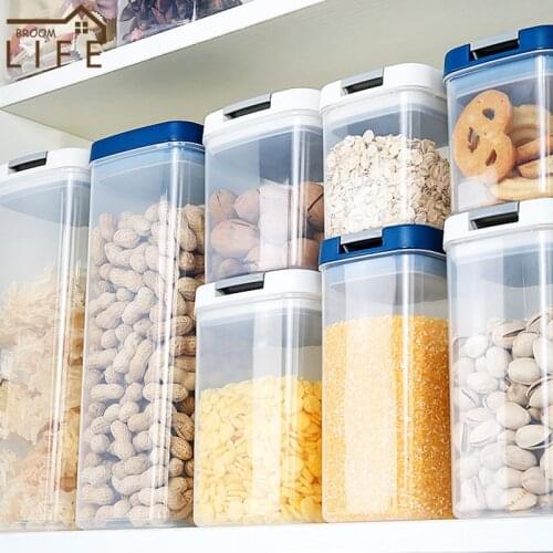 Food Storage Box Plastic Clear Container Set Transparent PP Sealed Jar Nuts Grains Bottle Moisturea Mildewproof Kitchen Supplies