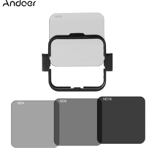 Andoer Square Lens Filter Protector Kit Set(ND2/ND4/ND8/ND16) for GoPro Hero4 Session w/ Filter Mounting Frame Holder