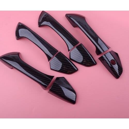 DWCX 8pcs Carbon Fiber Texture Side Door Handle Cover Trim Protector Bezel fit for Honda Accord Coupe 2008 2009 2010 2011 2012