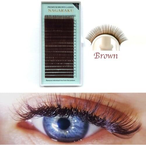 NAGARAKU Brown lash 20 Lines 7~15mm High quality mink eyelash extension Individual Eyelashes natural lashes false fake eyelashes