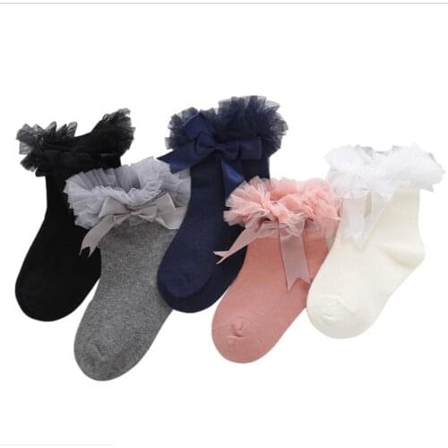 Newborn baby girls socks Summer Spring Mesh socks kids bow knee high long tube sock sokken princess infant baby socks calcetines