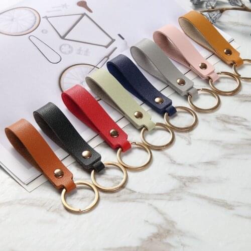 New PU Leather Keychain for Women Men Simple Fashion Strap Lanyard Key Chain Waist Wallet KeyChains Car Keyring Accessory Gift