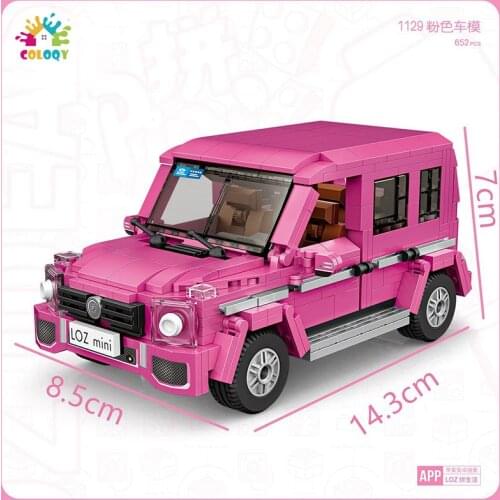 NEW MINI Building Blocks creative assembly wedding car/pink sport car/cross-country vehicle Anime Toys for kids