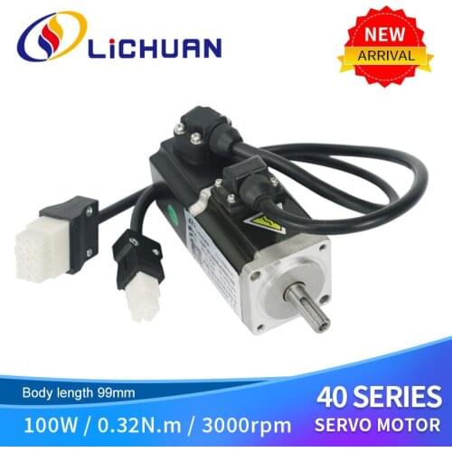 Lichuan 220v single phase or 3 phase 100w 0.32n.m ac servo motor