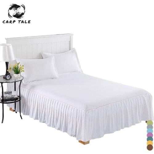 Solid Color Bed Skirt Ruffle Bedspreads For Queen King Size Elegant Cotton Bedspread Bed Sheet Skirt 150/180x200 Protector Cover