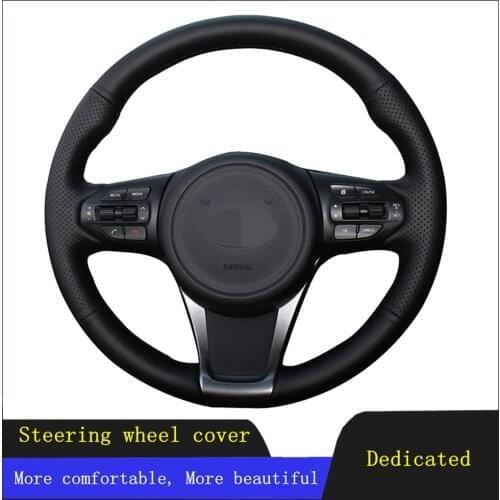 DIY Car Products Car Accessories Steering Wheel Cover Black Artificial Leather For Kia Sedona 2015-2019 Sorento 2015-2018