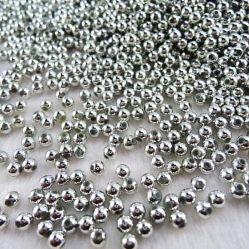 Wholesale 3mm 4mm Silver Gold Acrylic Round Spacer Beads DIY Jewelry Handmade Accessories AC-46