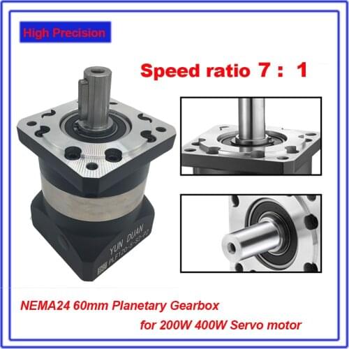 NEMA24 Planetary Gearbox 10:1 High Precision Backlash 14mm Shaft Gearbox Reducer for NEMA24 60mm 200W 400W Servo Motor CNC