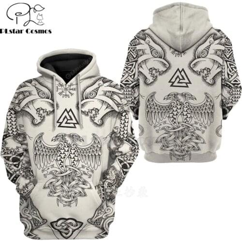 PLstar Cosmos Viking Warrior Tattoo Pullover Tracksuit casual 3D Print Zipper/Hoodie/Sweatshirt/Jacket/Mens Women style-68