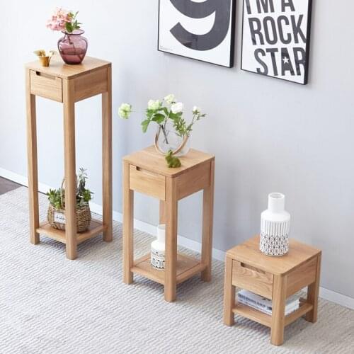 All Solid Wood Flower Stand Nordic Oak Pot Modern Minimalist Small Apartment Living Room Environmental Protection R