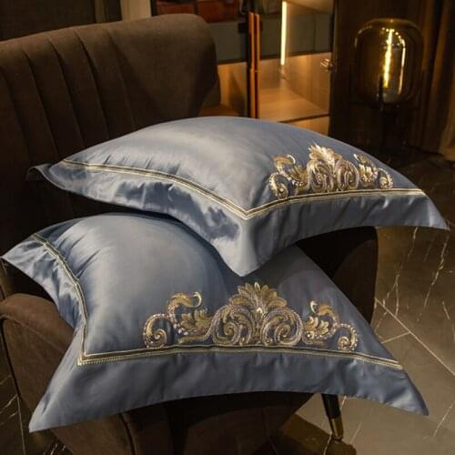 Long-staple Cotton Fabrics Soft Comfortable Smooth Skin High Density Pillow Without Inner Light Luxury 60x60 Pillows Decor Home