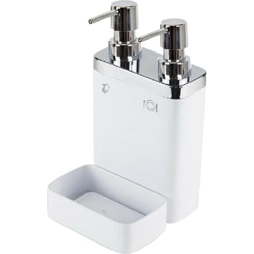 Primanova Süngerlikli White Bathroom Sink and Kitchen Counters For 2 Cups Stylish Designed Liquid Soap Dispenser