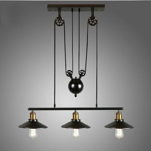 Industrial metal pendant light fixture Pulley Pendant Lamp Industrial Home Lighting Fixture E27 Edison bulbs Retro Loft light 11