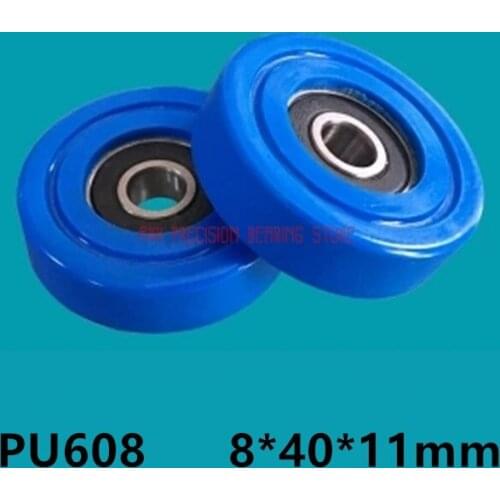 PU608 coated bearing pulley polyurethane molding bearing roller wheel 8*40*11mm guide wheel mute anti-wear