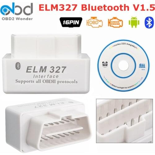 OBD2 Code Reader ELM327 1.5 2.1 Bluetooth OBD 2 Auto Car Diagnostic Scanner Tool Support ATAL ATTPS 4MHZ Chip Work On Android PC