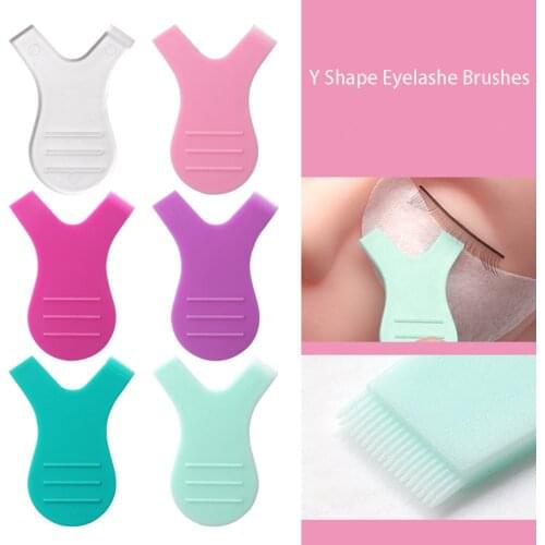 5pcs Plastic Eyelashe Brush Clean Comb Y Shape Lifting Curler Eye Lash Grafted Extension Perm Makeup Tools Reuseable