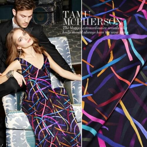 Customized summer mulberry silk 19mm stretch satin digital printing silk satin cheongsam soft and smooth sewing dress fabric