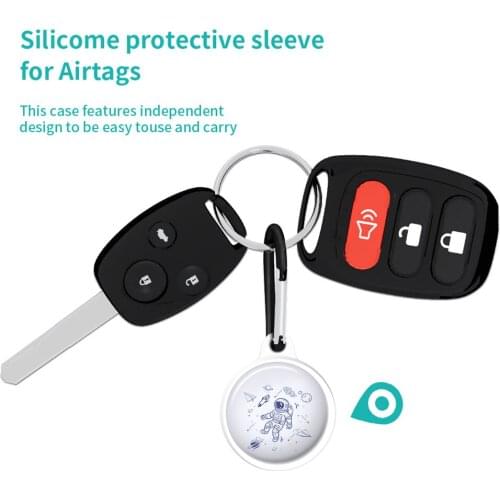 Astronaut TPU Silicone Cover Skin for Airtags Locator Tracker Bumper Case For Apple Anti-lost Device Keychain Protective Sleeve