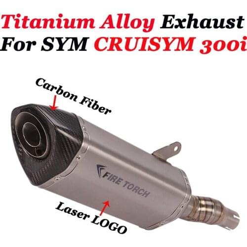 Slip On For SYM CRUISYM 300i 2018-2020 Motorcycle Titanium Alloy Exhaust Modify Front Middle Link Pipe Escape Muffler DB Killer