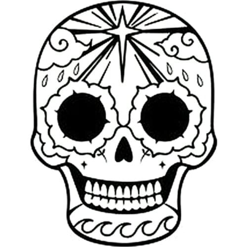 Smile Skull Star Pattern Decals High Quality Car Window Decoration Personality Pvc Waterproof Decals Black/white, 15cm*11cm