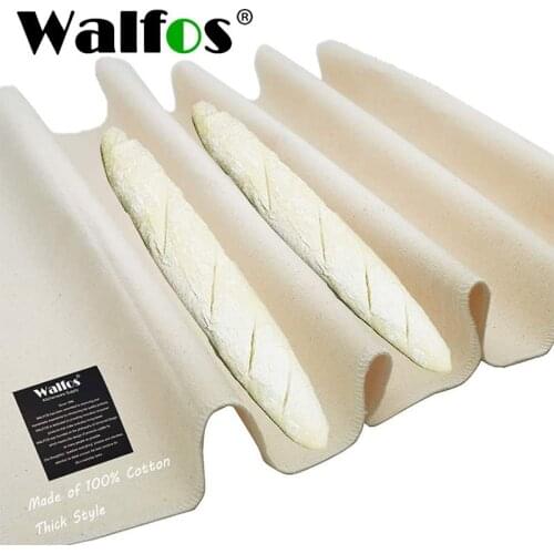 WALFOS thick Fermented Linen Cloth Proofing Dough Bakers Pans Bread Baguette Baking Mat Pastry Bakers Couche Proofing Cloth