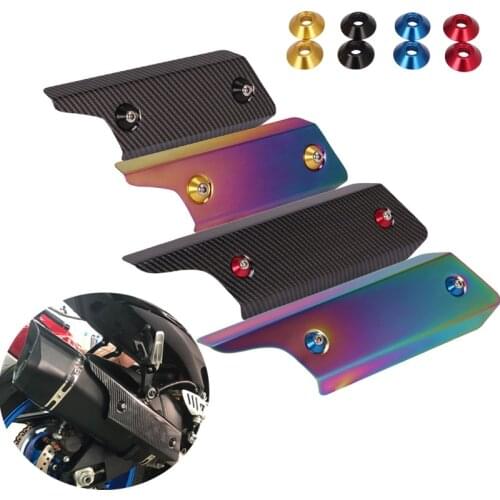 Universal Motorcycle Exhaust Pipe Heat Guard Stainless Steel Muffler Protective Cover Anti-scald Shell Clamp-on Install