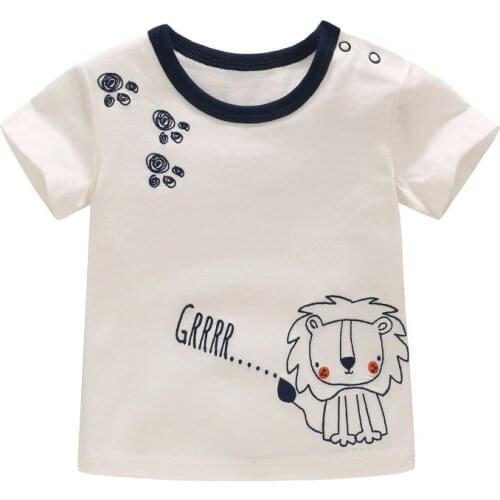 Vlinder Baby Boys Clothes Boy T-shirt Summer Short Sleeves Baby Tops Newborn Snug T-Shirt Infant Cute Lion Printing T-shirt