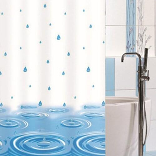 EVA Raindrop Printed Shower Curtain High Quality Waterproof Thicken Mildew Proof Modern Eco-Friendly Stocked for Home Bathroom