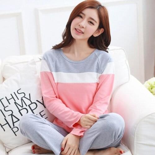 M-5XL Plus size pajamas women autumn winter two piece set cotton sleepwear pijama suit long sleeve pyjama femme home wear sets