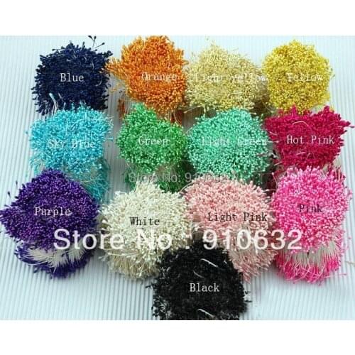 1 Bunch 2000pcs Double Side Head Millinery Flower Stamens Cake Floral Craft