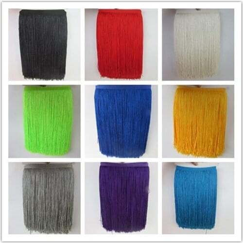 1 Yards 30CM Long Lace Fringe Trim Polyester Tassel Fringe Trimming For Diy Latin Dress Stage Clothes Accessories Lace Ribbon