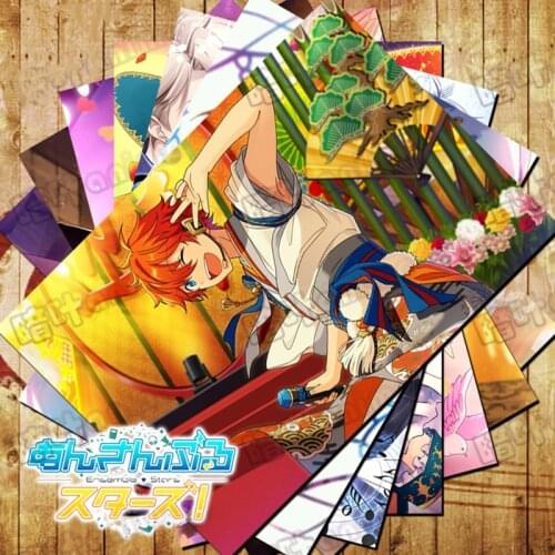 10 pcs/Lot Anime Ensemble Stars Poster Postcard sticker Trickstar Toys Trickstar UNDEAD knights Rabits 2wink Gift Card