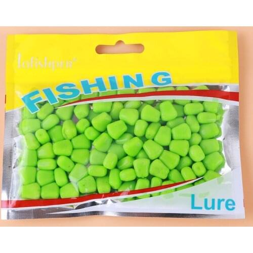 100Pcs/Pack Soft Baits Corn With Corn Smell Carp Fishing Lures Floating Baits Bionic Corn Grain Fishing Soft Bait Silicone Bait