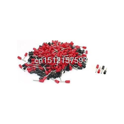 22 AWG Wire Black Red Sleeve Pre Insulation Ferrules Terminals E0508 190 Pieces