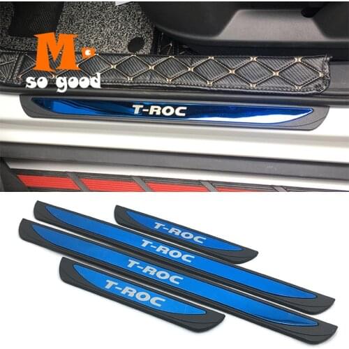 Stainless steel For T-ROC TROC T ROC 2017 2018 Scuff Plate Door Sill Guard Pedal Cover Trim Car Styling Accessories 4pcs