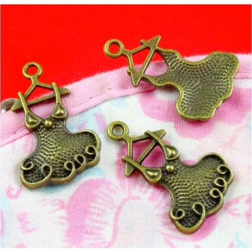 50PCS 18*29MM Antique Bronze Plated Zinc Alloy Skirt Charms Pendants Jewelry Findings Accessories