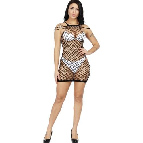 8 Colors Women Sex Clothes Transparent Mesh Flower Bodystockings Fishnet Sheer Mesh Bodysuit Hot Lace Sling Seductive Mini Dress