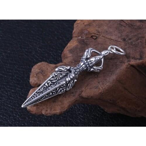 925 STERLING SILVER vajra pestle women mens Jewelry Pendant charm A5127