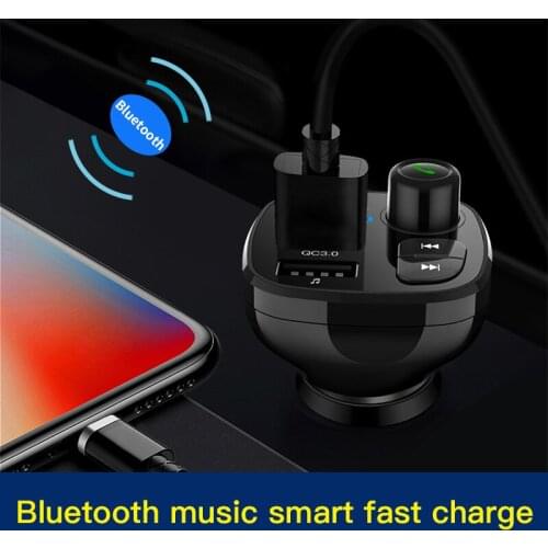 Car Bluetooth 5.0 Car Kit 2USB QC3.0 Quick Charger MP3 Music Player Wireless Handsfree Audio Receiver FM Transmitter Modulator
