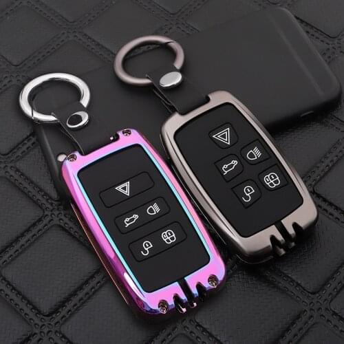 Zinc alloy silica gel Car Key Case Cover For Land Rover Discovers 4 5 Range Rover Evoque A9 Freelander 2 Velar fit Jaguar E-Pace