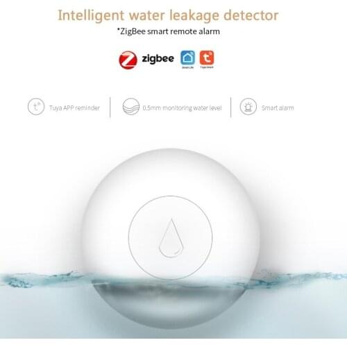 Tuya ZigBee Water Detector Leakage Sensor Alarm Leak Detector Sound Tuya Smart Smart Life APP Flood Alert Overflow Home Security